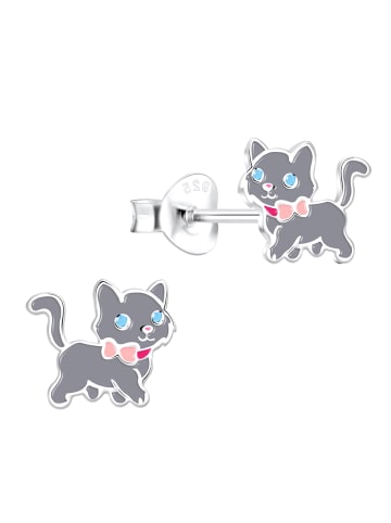 schmuck23 Silber-Ohrringe Katze 0,7 cm x 0,8 cm