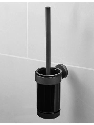 Amare bath Luxus Silikon WC-Bürste belüftet mit Wandhalterung in Schwarz