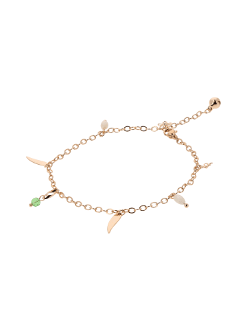 faina Women Ankle Bracelet in Rose Gold Green