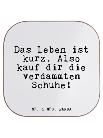 Mr. & Mrs. Panda Untersetzer Das Leben ist kurz.... mit Spruch in Weiß