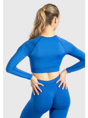 SMILODOX Crop Longsleeve Maysa in Blau