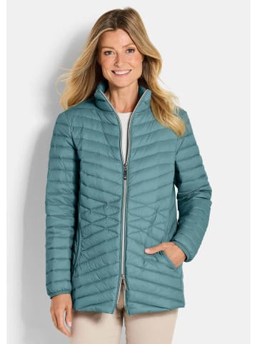 GOLDNER Kurzgröße:  Steppjacke Herbstjacke mit Daunen, Stehkragen in graugrün