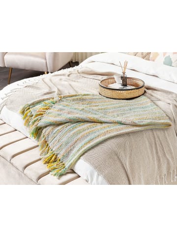 Beliani Kuscheldecke NUWAR in Bunt/Grün/Beige - (W) 130 x (H) 0.3 x (L) 170 cm