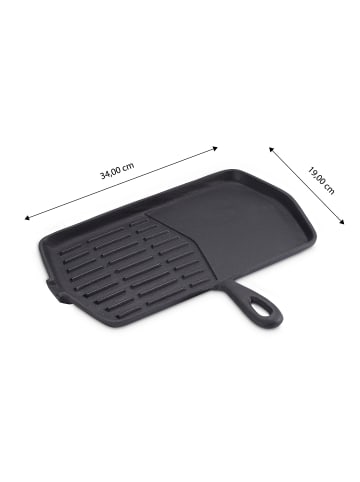 Echtwerk Gusseiserne Grillpfanne eckig in Schwarz