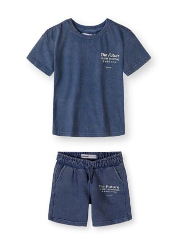 Minoti 2-tlg Shirt & Hose 29FLEECE269 in Blau