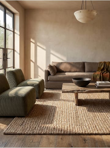 KADIMA DESIGN Teppich Kurzflor Strapazierfähig CHASE Flechtoptik Muster Wohnzimmer in Natur