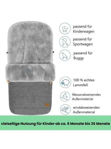 fillikid Winterfußsack Bernina Lammfell Exklusiv in Grau