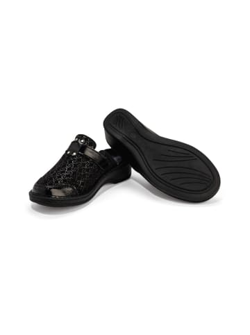 VITAFORM Veloursleder Clogs in schwarz