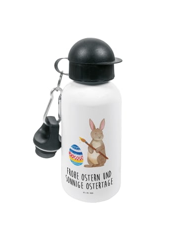 Mr. & Mrs. Panda Aluminium Trinkflasche Hase Eier Malen mit Spruch in Weiß