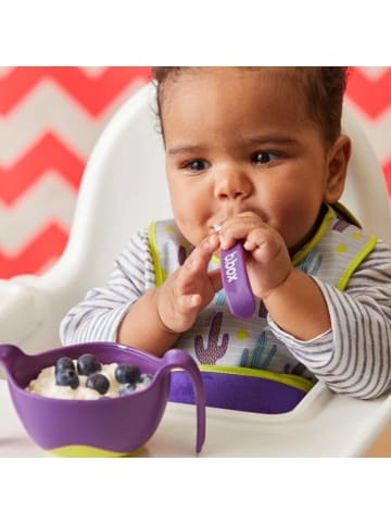 B. Box Baby Lätzchen mit Auffangschale und Löffel Cactus in Violett