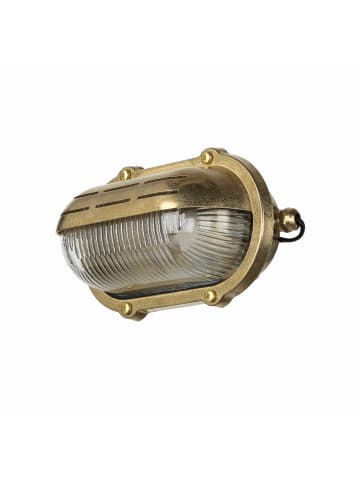 Licht-Erlebnisse Außen Wandlampe (B)21 x (H)12 cm in Messing