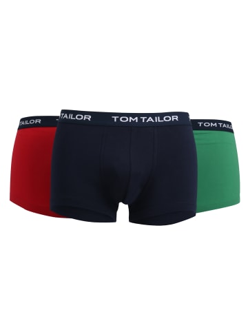 Tom Tailor Boxershort 3er Pack in Dunkelblau/Rot/Grün