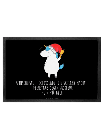 Mr. & Mrs. Panda Fußabtreter außen Einhorn Weihnachtsmann mit Sp... in Schwarz