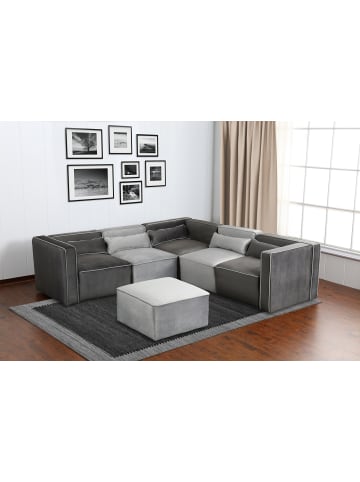 Kayoom Hocker Polsterhocker Presley in silber - grau