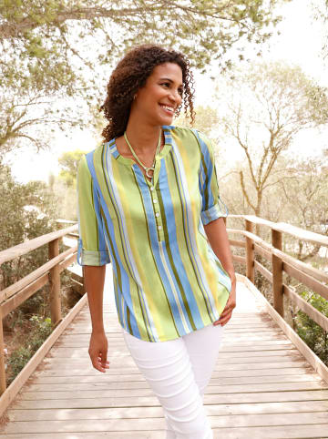 WITT WEIDEN Schlupfbluse in pistazie-eisblau-gestreift