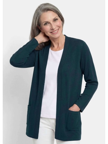 GOLDNER Elegante Strickjacke mit Kaschmir in petrol