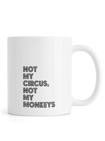 Juniqe Tasse "Not My Circus, Not My Monkeys" in Schwarz & Weiß