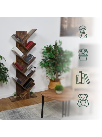 relaxdays Bücherregal in Braun - (B)51 x (H)138 x (T)25 cm