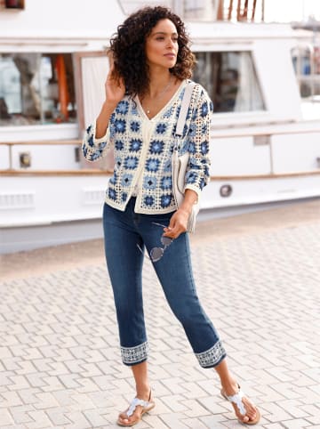 WITT WEIDEN Strickjacke in ecru-jeansblau