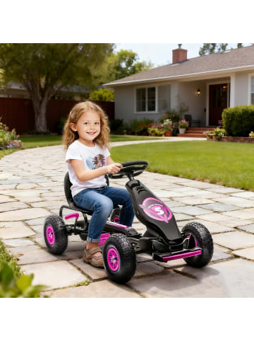 HOMCOM Gokart Tretauto Rosa+Schwarz