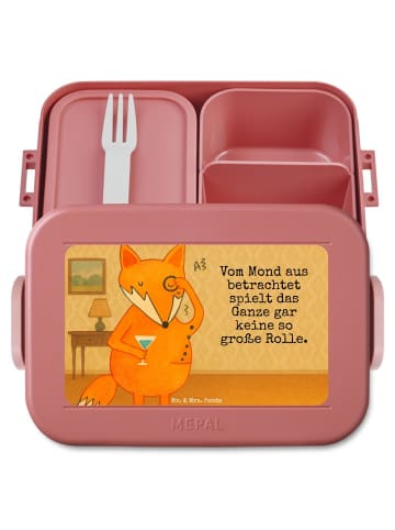 Mr. & Mrs. Panda Lunch Box Fuchs Lord Design mit Spruch in Rot Pastell