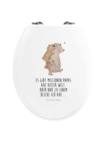 Mr. & Mrs. Panda Toilettendeckel Papa Bär mit Spruch in Weiß