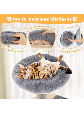 COSTWAY Kratzbaum groß 172 cm in Grau