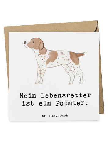 Mr. & Mrs. Panda Deluxe Karte Pointer Lebensretter mit Spruch in Weiß
