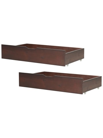 Beliani 2er-Set Hochbett RUMILLY in Braun