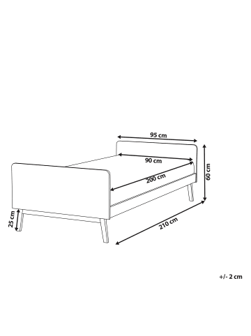 Beliani Einzelbett BONNAC in Rosa - (W) 95 x (H) 60 x (L) 210 cm