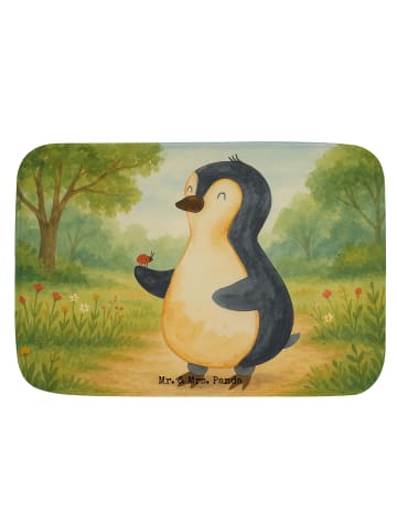 Mr. & Mrs. Panda Badematte Pinguin Marienkäfer Design ohne Spruch in Weiß
