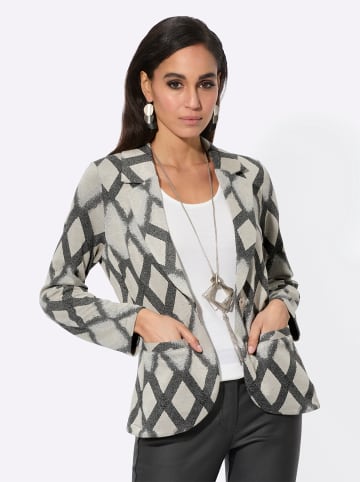 creation L Jacquardblazer in sand-anthrazit-gemustert