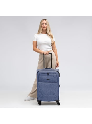 Redolz Essentials 12 MEDIUM 4-Rollen Trolley 67 cm mit Dehnfalte in blue