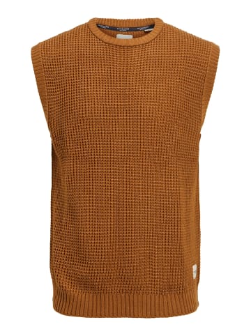 Jack & Jones Grobstrick Pullunder Warmer Pullover ohne Ärmel JJENICK in Braun