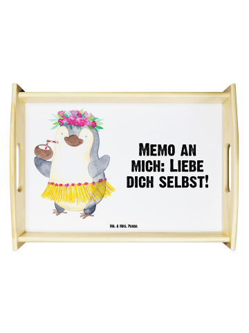 Mr. & Mrs. Panda Tablett Pinguin Kokosnuss mit Spruch in Weiß