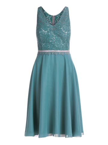 Vera Mont Cocktailkleid mit Spitze in Eucalyptus Green