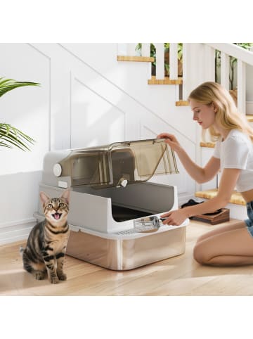 Pawhut Katzentoilette 70L x 50B x 46,5H cm