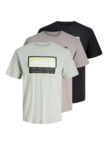 Jack & Jones 3er-Pack T-shirt in Gray Flannel