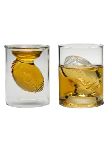 Geda Labels Shotglas American Football 3D 2er Set in Klar - 30 - 90 ml