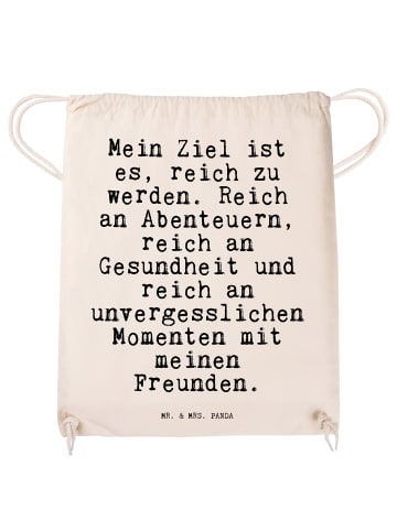 Mr. & Mrs. Panda Baumwolltasche Mein Ziel ist es,... mit Spruch in Creme