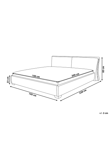 Beliani Doppelbett PARIS in Gold/Silber - (W) 195 x (H) 83 x (L) 228 cm