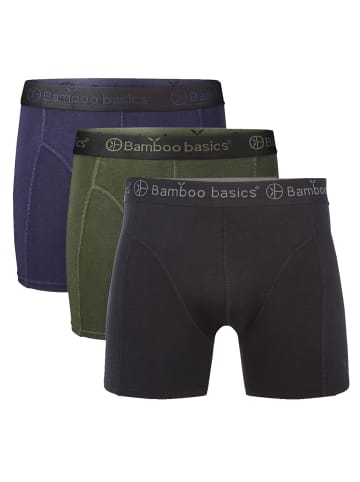 Bamboo Basics Boxershort 3er Pack in Schwarz/Grün/Blau