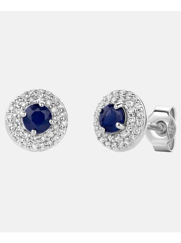 Diamant L'éternel Ohrringe aus 375 Weißgold mit 0.23 Karat Diamant mit Saphir