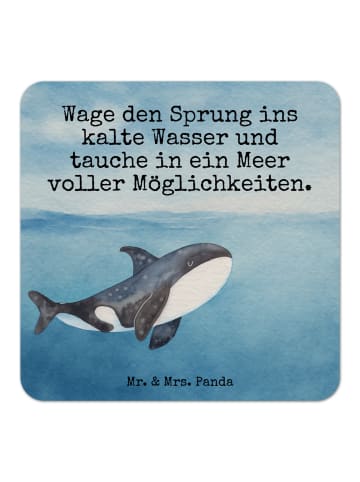 Mr. & Mrs. Panda Bierfilz Orca Design mit Spruch in Weiß