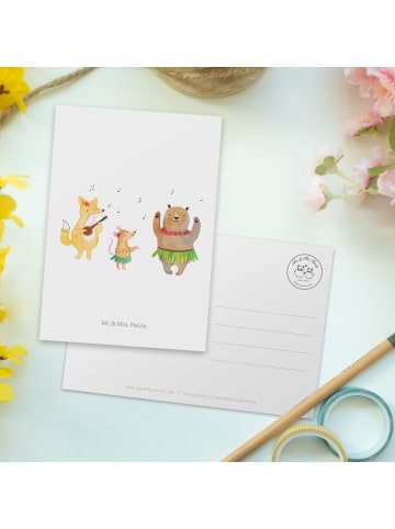 Mr. & Mrs. Panda Postkarte Waldtiere Aloha ohne Spruch in Weiß