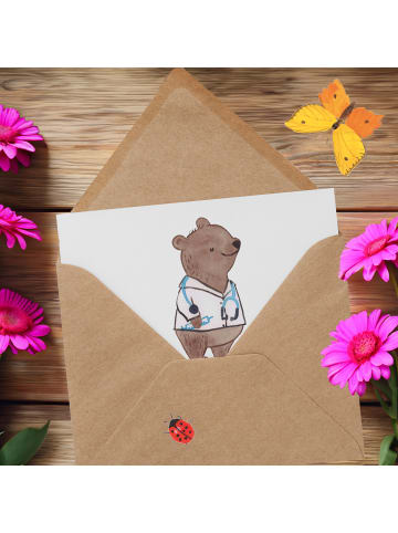 Mr. & Mrs. Panda Einladungskarte Arzt Probleme Lösen mit Spruch in Weiß