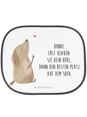 Mr. & Mrs. Panda Sonnenschutz Auto Hund Liebe mit Spruch in Weiß