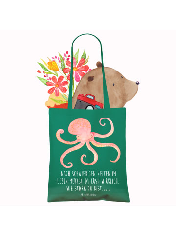Mr. & Mrs. Panda Strandtasche Tintenfisch mit Spruch in Mint