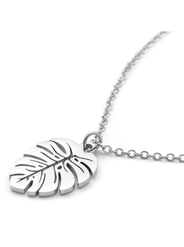 Steel_Art Halskette Folium goldfarben in silberfarben poliert