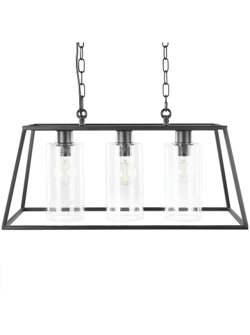 Beliani Pendelleuchten MUGER in Schwarz - (W) 60 x (H) 117 x (L) 25 cm